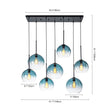 Load image into Gallery viewer, Farmhouze Light - Lake House Gradient Blue Glass Bubble Linear Island Chandelier - Chandelier - Blue - 
