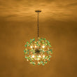 Load image into Gallery viewer, Farmhouze Light - Lake House Green Blue Crystal Floral Firework Sunburst Chandelier - Chandelier - Chrome - 
