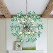 Load image into Gallery viewer, Farmhouze Light - Lake House Green Blue Crystal Floral Firework Sunburst Chandelier - Chandelier - Chrome - 
