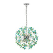 Load image into Gallery viewer, Farmhouze Light - Lake House Green Blue Crystal Floral Firework Sunburst Chandelier - Chandelier - Chrome - 
