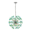 Load image into Gallery viewer, Farmhouze Light - Lake House Green Blue Crystal Floral Firework Sunburst Chandelier - Chandelier - Chrome - 

