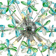 Load image into Gallery viewer, Farmhouze Light - Lake House Green Blue Crystal Floral Firework Sunburst Chandelier - Chandelier - Chrome - 
