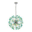Load image into Gallery viewer, Farmhouze Light - Lake House Green Blue Crystal Floral Firework Sunburst Chandelier - Chandelier - Chrome - 
