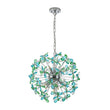 Load image into Gallery viewer, Farmhouze Light - Lake House Green Blue Crystal Floral Firework Sunburst Chandelier - Chandelier - Chrome - 
