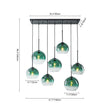 Load image into Gallery viewer, Farmhouze Light-Lake House Green Glass Globe Bubble Linear Island Pendant-Chandelier-Green-
