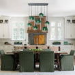 Load image into Gallery viewer, Farmhouze Light-Lake House Green Glass Globe Bubble Linear Island Pendant-Chandelier-Green-
