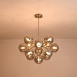 Load image into Gallery viewer, Farmhouze Light - Luxe Cluster Smoked Glass Globe Sphere Bubble Chandelier - Chandelier - Brass - 
