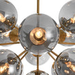 Load image into Gallery viewer, Farmhouze Light - Luxe Cluster Smoked Glass Globe Sphere Bubble Chandelier - Chandelier - Brass - 
