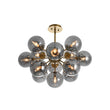 Load image into Gallery viewer, Farmhouze Light - Luxe Cluster Smoked Glass Globe Sphere Bubble Chandelier - Chandelier - Brass - 
