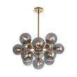 Load image into Gallery viewer, Farmhouze Light - Luxe Cluster Smoked Glass Globe Sphere Bubble Chandelier - Chandelier - Brass - 
