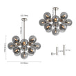 Load image into Gallery viewer, Farmhouze Light - Luxe Cluster Smoked Glass Globe Sphere Bubble Chandelier - Chandelier - Brass - 
