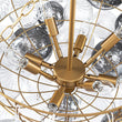 Load image into Gallery viewer, Farmhouze Light - Luxe Cluster Swirled Grey Glass Globe Bubble Chandelier - Chandelier - Brass - 
