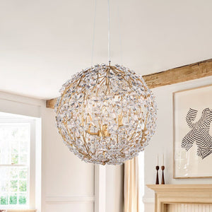 Farmhouze Light - Luxe French Farmhouse Crystal Flower Sphere Chandelier - Chandelier - 6 - Light - 