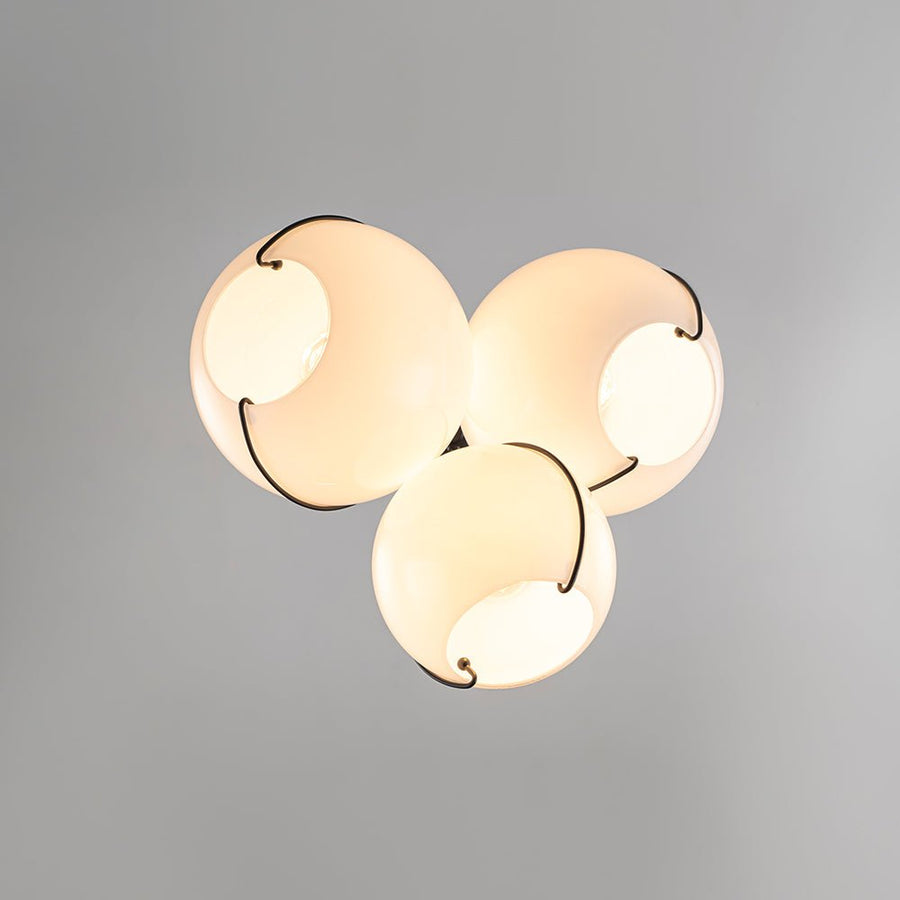 Farmhouze Light - Luxe Moody Style Cluster White Glass Globe Pendant Light - Chandelier - 3 - Light - 