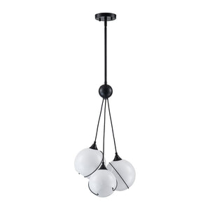 Farmhouze Light - Luxe Moody Style Cluster White Glass Globe Pendant Light - Chandelier - 3 - Light - 