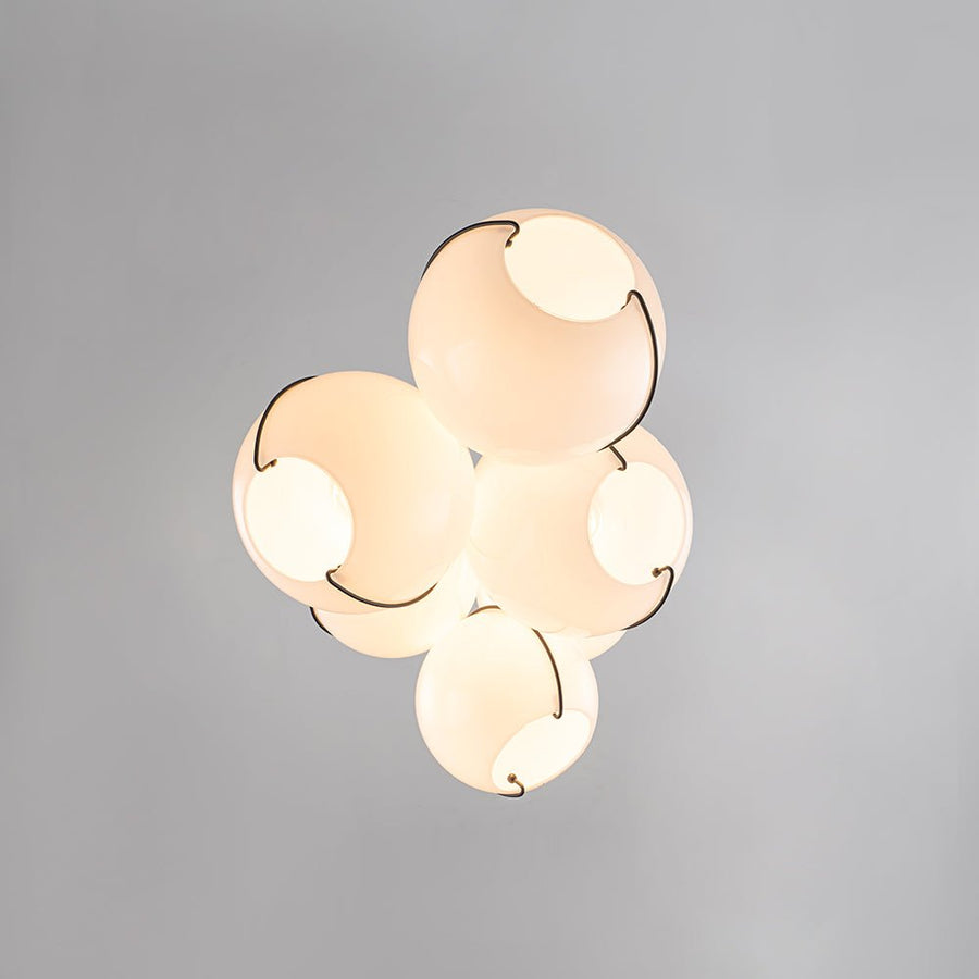Farmhouze Light - Luxe Moody Style Cluster White Glass Globe Pendant Light - Chandelier - 3 - Light - 