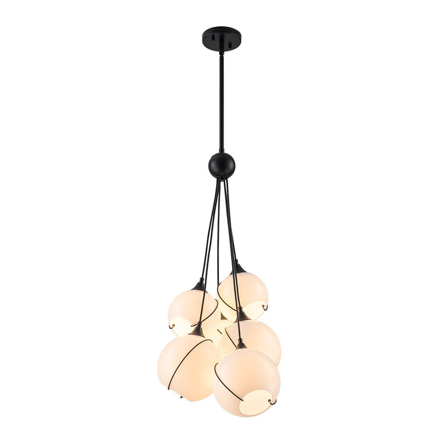 Farmhouze Light - Luxe Moody Style Cluster White Glass Globe Pendant Light - Chandelier - 6 - Light - 