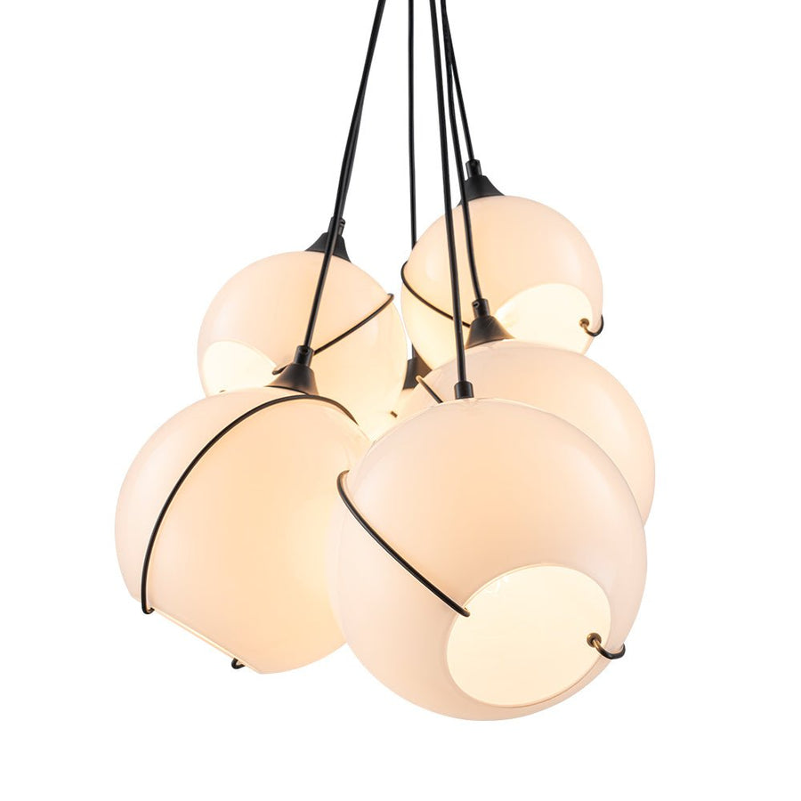 Farmhouze Light - Luxe Moody Style Cluster White Glass Globe Pendant Light - Chandelier - 6 - Light - 