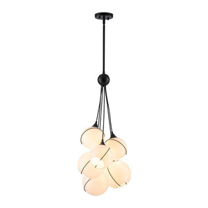 Farmhouze Light - Luxe Moody Style Cluster White Glass Globe Pendant Light - Chandelier - 6 - Light - 
