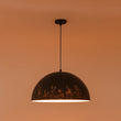 Load image into Gallery viewer, Farmhouze Light - Luxury Distressed Gilded Oversized Metal Dome Pendant - Chandelier - Black - 
