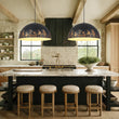 Load image into Gallery viewer, Farmhouze Light - Luxury Distressed Gilded Oversized Metal Dome Pendant - Chandelier - Black - 
