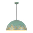 Load image into Gallery viewer, Farmhouze Light - Luxury Distressed Gilded Oversized Metal Dome Pendant - Chandelier - Black - 
