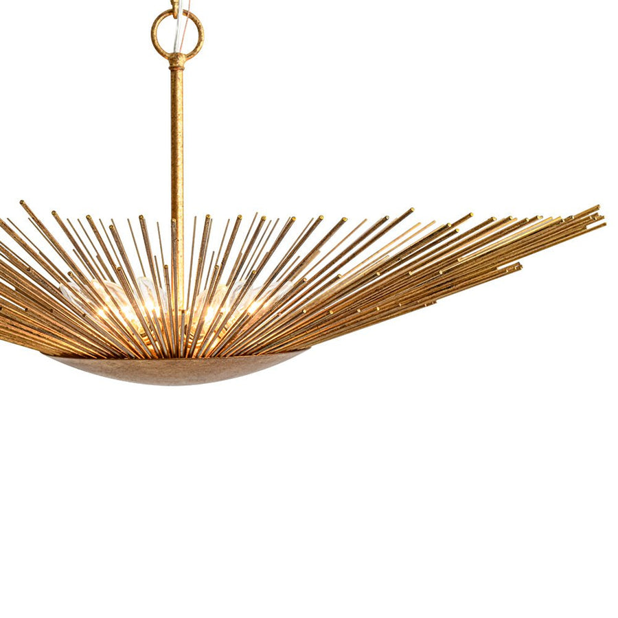 Farmhouze Light - Luxury Gold Foiled Traditional Large Round Sunburst Chandelier - Chandelier - Gold - 