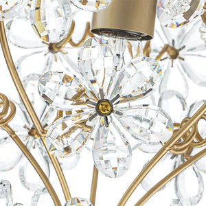 Farmhouze Light - Luxury Gold Scrollwork Crystal Flower Cage Pendant Light - Chandelier - Gold - 