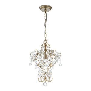 Farmhouze Light - Luxury Gold Scrollwork Crystal Flower Cage Pendant Light - Chandelier - Gold - 