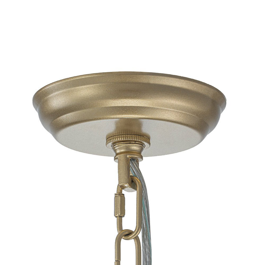 Farmhouze Light - Luxury Gold Scrollwork Crystal Flower Cage Pendant Light - Chandelier - Gold - 