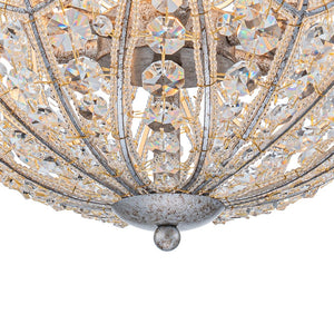 Farmhouze Light - Luxury Vintage Silver Crystal Accented Sphere Chandelier - Chandelier - 11.8 in - 