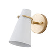 Load image into Gallery viewer, Farmhouze Light - Mid - Century 1 - Light Metal Adjutable Cone Wall Light - Wall Sconce - White - 
