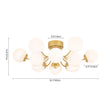 Load image into Gallery viewer, Farmhouze Light - Mid - Century 12 - Light Opal Glass Bubble Round Sputnik Semi Flush - Ceiling Light - Brass - 

