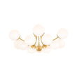 Load image into Gallery viewer, Farmhouze Light - Mid - Century 12 - Light Opal Glass Bubble Round Sputnik Semi Flush - Ceiling Light - Brass - 
