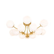 Load image into Gallery viewer, Farmhouze Light - Mid - Century 12 - Light Opal Glass Bubble Round Sputnik Semi Flush - Ceiling Light - Brass - 
