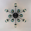 Load image into Gallery viewer, Farmhouze Light-Mid-Century 12-Light Sputnik Blue Glass Globe Ceiling Light-Ceiling Light-Black-
