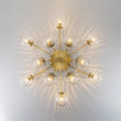 Load image into Gallery viewer, Farmhouze Light-Mid-Century 12-Light Sputnik Fluted Glass Bubble Semi Flush-Chandelier-Brass-
