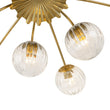 Load image into Gallery viewer, Farmhouze Light-Mid-Century 12-Light Sputnik Fluted Glass Bubble Semi Flush-Chandelier-Brass-
