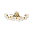 Load image into Gallery viewer, Farmhouze Light-Mid-Century 12-Light Sputnik Fluted Glass Bubble Semi Flush-Chandelier-Brass-
