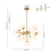 Load image into Gallery viewer, Farmhouze Light-Mid-Century 13-Light Milky Glass Globe Layered Sputnik Chandelier-Chandelier-32 in-
