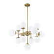 Load image into Gallery viewer, Farmhouze Light-Mid-Century 13-Light Milky Glass Globe Layered Sputnik Chandelier-Chandelier-32 in-
