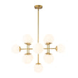 Load image into Gallery viewer, Farmhouze Light-Mid-Century 13-Light Milky Glass Globe Layered Sputnik Chandelier-Chandelier-32 in-
