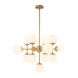 Load image into Gallery viewer, Farmhouze Light-Mid-Century 13-Light Milky Glass Globe Layered Sputnik Chandelier-Chandelier-32 in-
