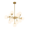 Load image into Gallery viewer, Farmhouze Light-Mid-Century 13-Light Milky Glass Globe Layered Sputnik Chandelier-Chandelier-32 in-
