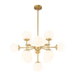 Load image into Gallery viewer, Farmhouze Light-Mid-Century 13-Light Milky Glass Globe Layered Sputnik Chandelier-Chandelier-32 in-
