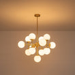 Load image into Gallery viewer, Farmhouze Light-Mid-Century 13-Light Milky Glass Globe Layered Sputnik Chandelier-Chandelier-32 in-
