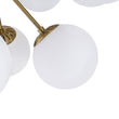 Load image into Gallery viewer, Farmhouze Light - Mid - Century 16 - Light Opal Glass Globe Sputnik Chandelier - Chandelier - Brass - 
