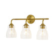 Load image into Gallery viewer, Farmhouze Light-Mid-Century 3-Light Clear Glass Bell Vanity Wall Lamp-Wall Sconce-Brass-
