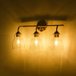 Load image into Gallery viewer, Farmhouze Light-Mid-Century 3-Light Clear Glass Bell Vanity Wall Lamp-Wall Sconce-Brass-
