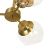 Load image into Gallery viewer, Farmhouze Light - Mid Century 3 - Light Clear Glass Globe Semi Flush Mount - Ceiling Light - Brass - 
